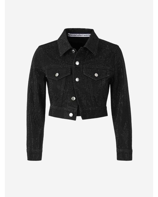 Alexander Wang Black Denim Glitter Jacket