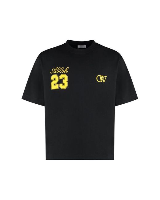 Off-White c/o Virgil Abloh Black Ow 23 Skate Logo-print Cotton T-shirt for men