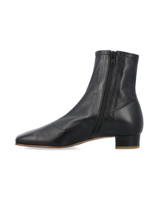 By Far Black Leather Ankle Boots