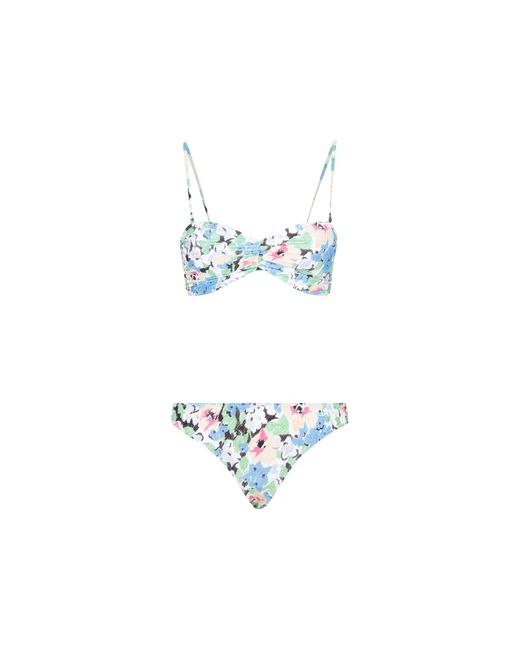 Ganni Synthetic Floral Azure Bikini Swimwear in Blue Lyst