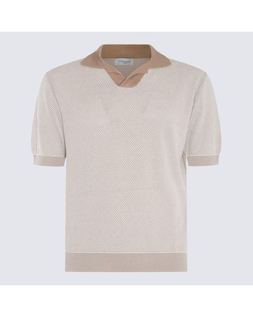 Piacenza Cashmere Natural Beige Cotton-silk Blend Polo Shirt for men