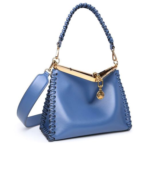 Etro Blue Medium 'Vela' Leather Bag