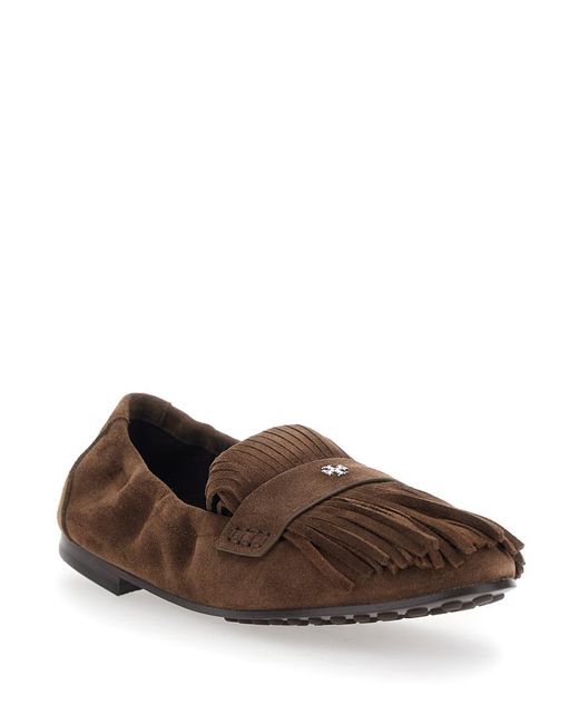 Tory Burch Brown Slip On Loafers