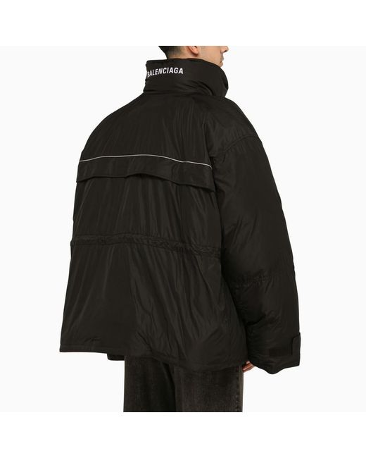 Balenciaga Black "parka Wrap" Down Jacket for men