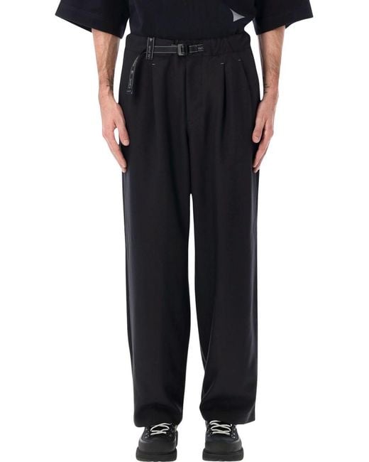 And Wander Black Pe Melange Twill Wide Pants for men