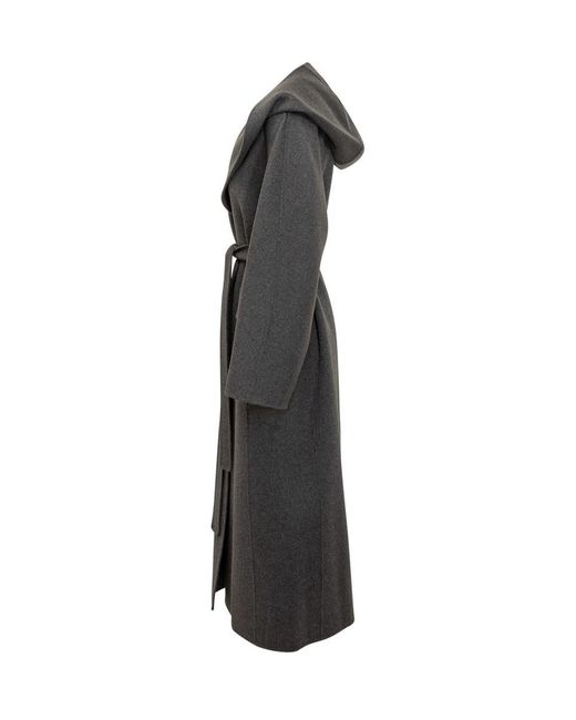 Max Mara Black Max Mara Long Coat With Hood