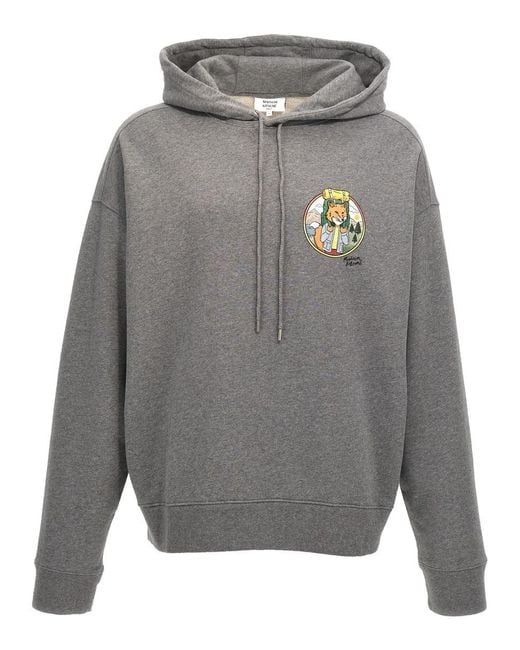 Maison Kitsuné Gray 'Rambling Fox' Hoodie for men