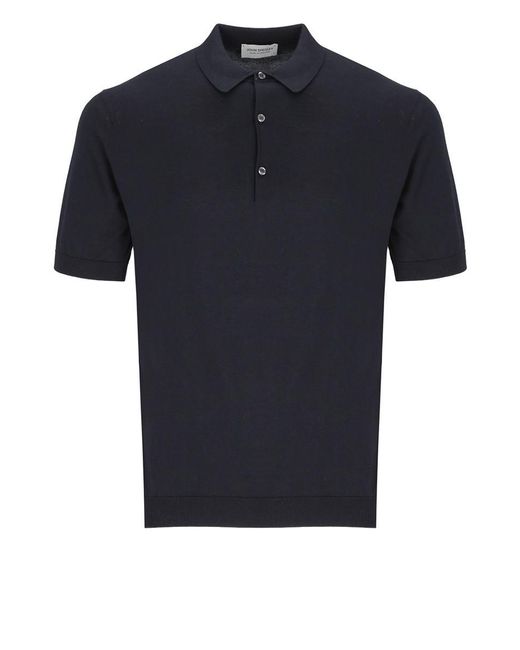 John Smedley Black T-shirts And Polos Blue for men