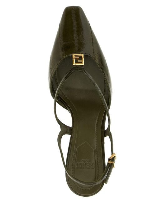 Fendi Metallic ' Ffold' Slingback