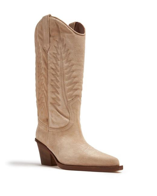 Paris Texas Natural Ankle Boots With Embroidery