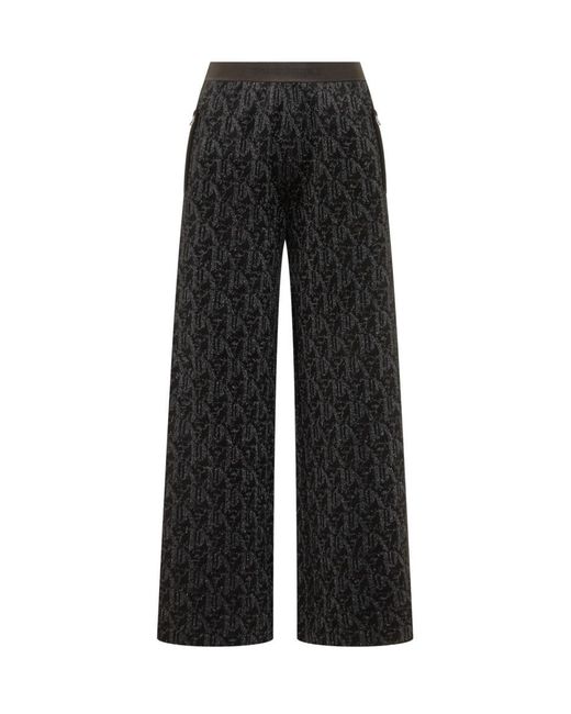 Palm Angels Black Pa Trousers In Jacquard