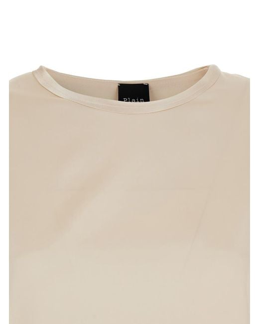 Plain Natural Long Sleeves Blouse