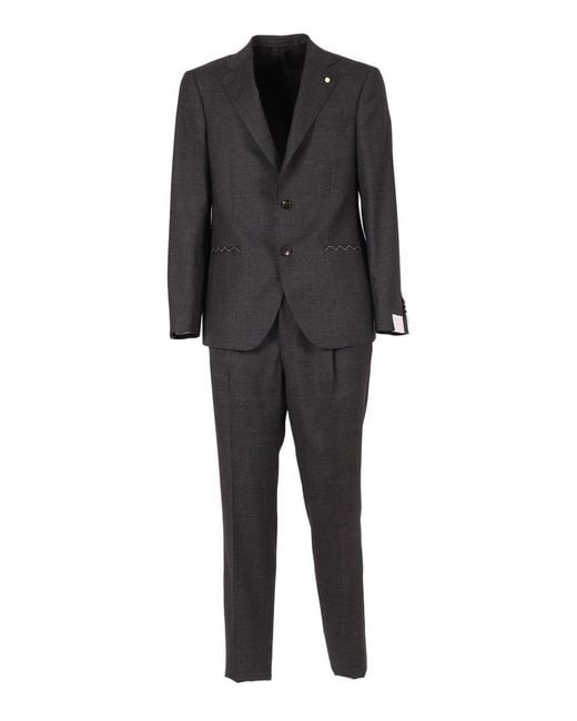 Luigi Bianchi Black Single-breasted Suit for men