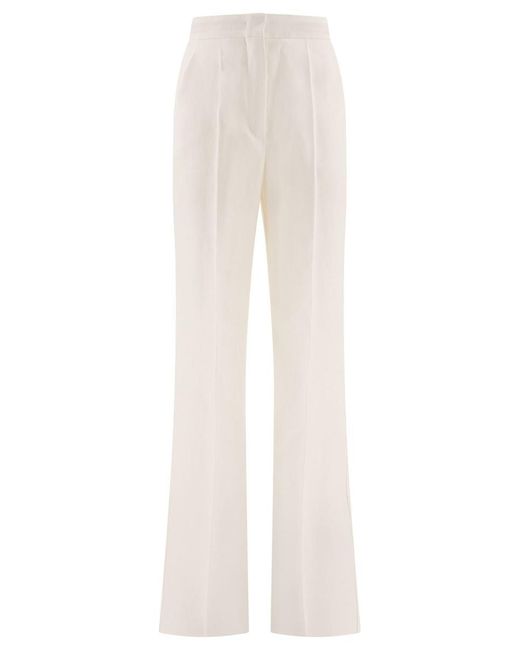 Max Mara White Wide-Leg Pants