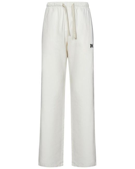 Palm Angels White Trousers for men