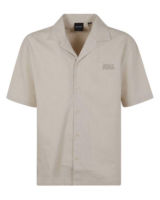 Daily Paper White Linen Ss Shirt