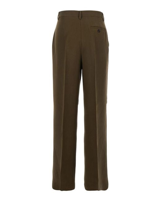 Pinko Pants With Belt Loops And Pleats in Green | Lyst
