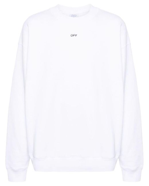 Off-White c/o Virgil Abloh White Embroidered-logo Cotton Sweatshirt for men