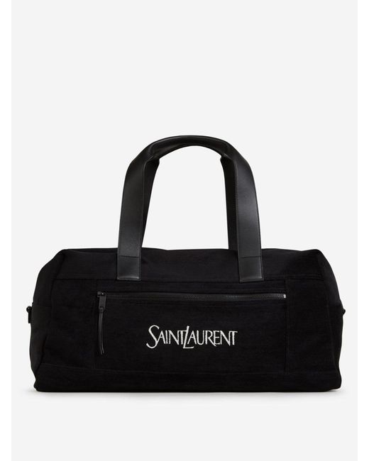 Saint Laurent Black Logo Travel Bag for men