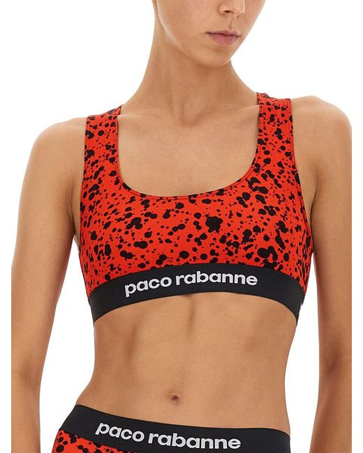 Rabanne Red Top With Logoed Band