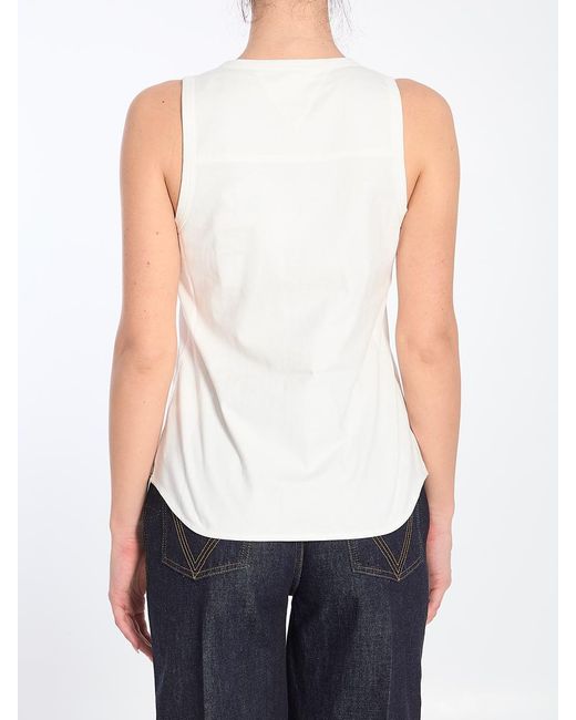 Bottega Veneta White Tank Top With Buttons