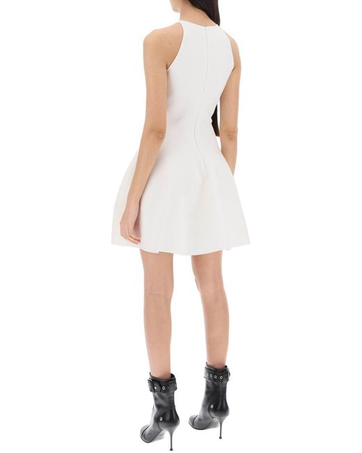 Alexander McQueen White "Mini Knitted Skater Dress