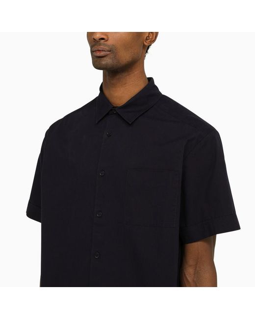 A.P.C. Black Dark Navy Short Sleeved Shirt for men