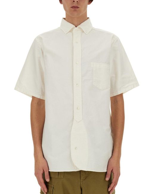 Nigel Cabourn White Cotton Shirt for men