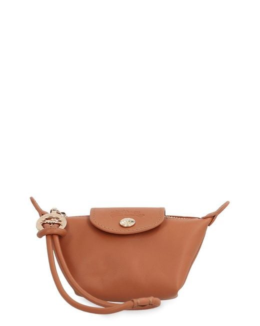 Longchamp Brown Le Pliage Xtra Leather Coin Purse