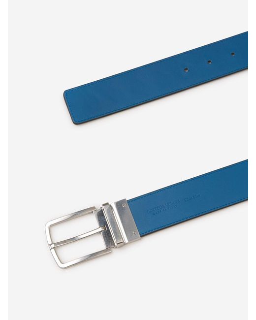 Bottega Veneta Blue Intrecciato Reversible Belt for men