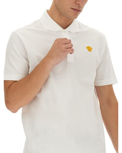 Versace White Polo With Logo for men