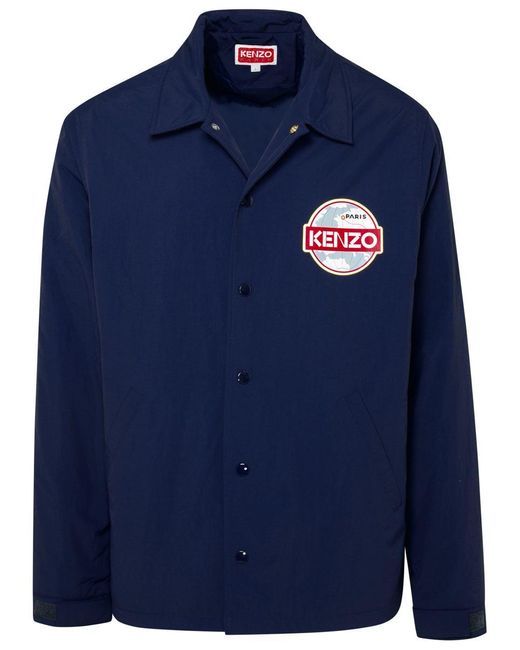 KENZO Blue Nylon Jacket for men