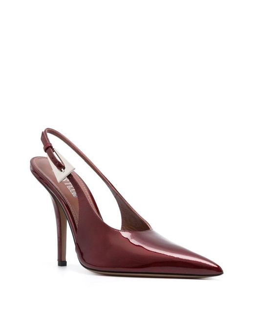 Paris Texas Purple Pointed Slingback Patent Leather Pumps