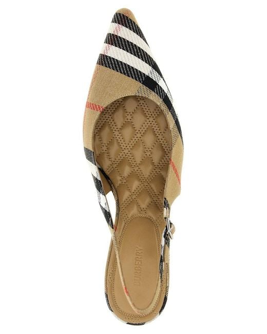 Burberry Metallic Slingback Check