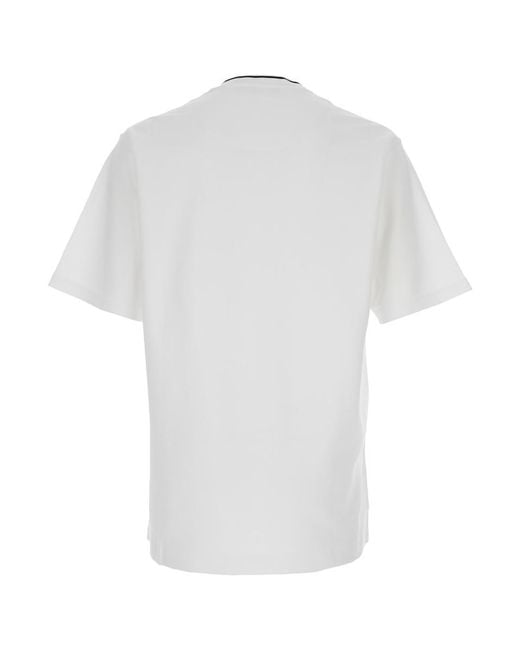 Dolce & Gabbana White Crewneck T-shirt With Logo Embroidery On The Front In Cotton Man for men