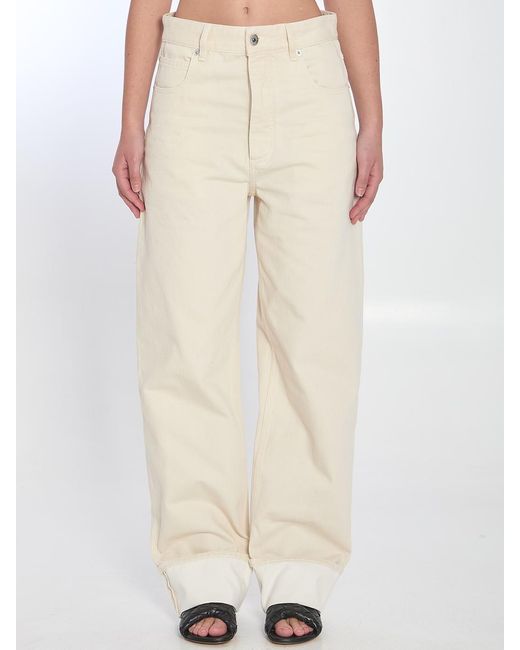 Bottega Veneta Natural Turned Up Jeans