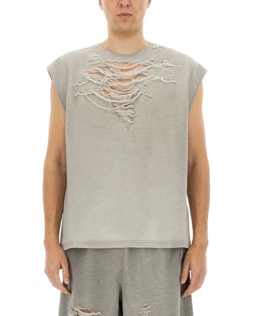 DIESEL Gray S-Rub-Sl" Top for men
