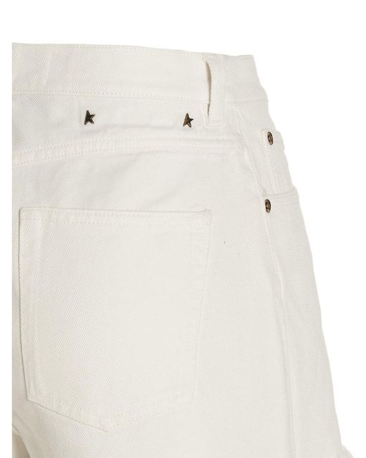 Golden Goose Deluxe Brand White Shorts 'bull Over Dyed-365'