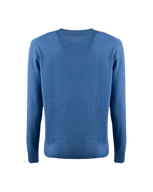 Ralph Lauren Blue Air Force Cotton-Linen Blend Crew Neck Sweater for men