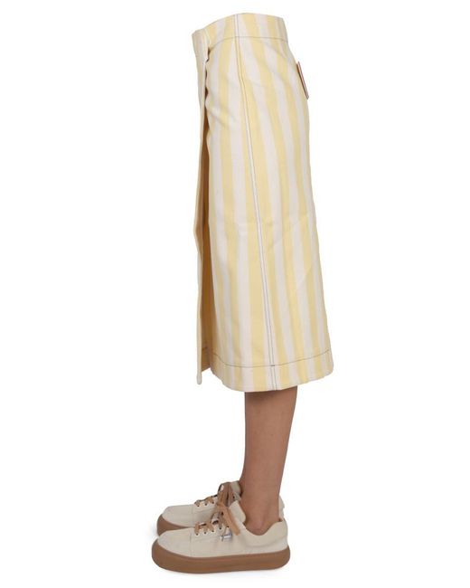 Sunnei Natural Striped Pattern Skirt