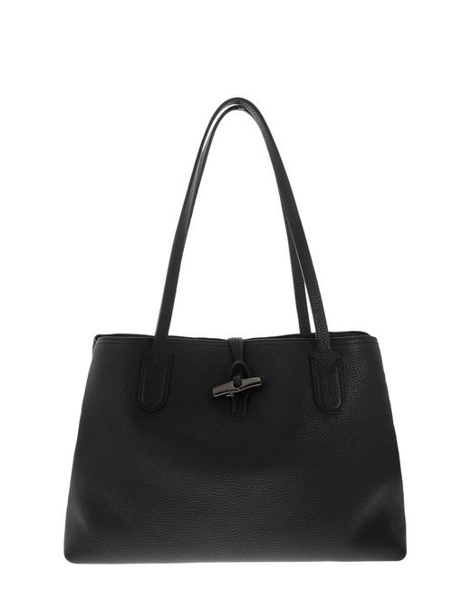 Longchamp Leather Roseau Essential Shoulder Bag in Black Lyst Canada