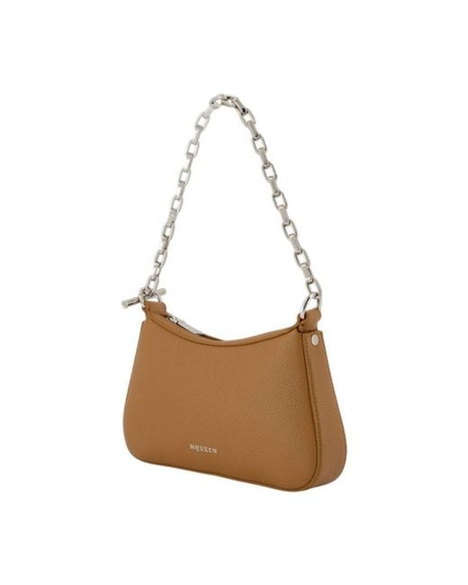 Alexander McQueen Brown T Bar Mini Handbag