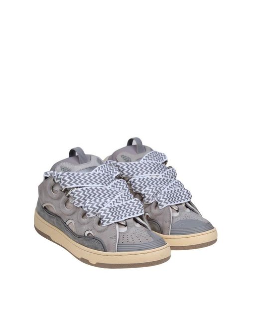 Lanvin Gray Curb Trainers for men