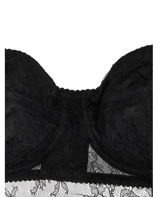 Dolce & Gabbana Black Lace Balcony Bra Underwear, Body