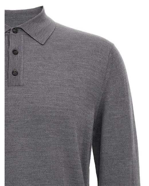 Zanone Gray Virgin Wool Polo Shirt for men