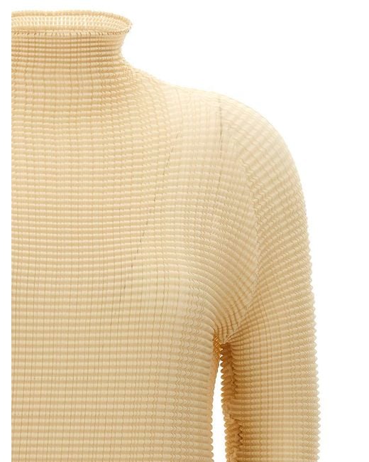 Issey Miyake Natural 'wooly Pleats-56' Blouse