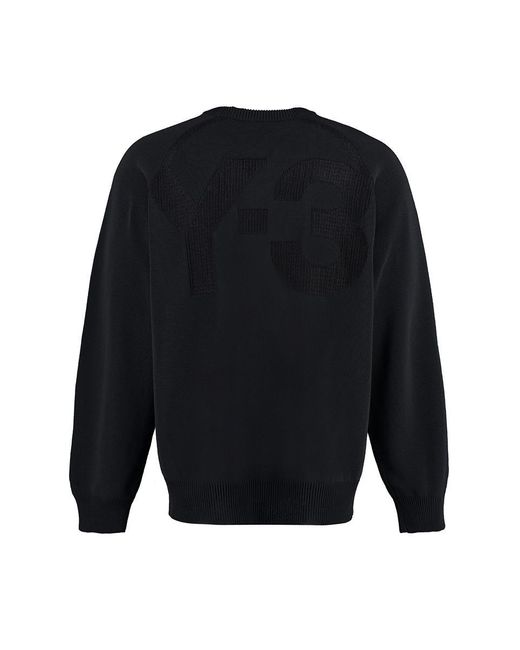 Y-3 Blue Long Sleeve Crew-neck Sweater for men