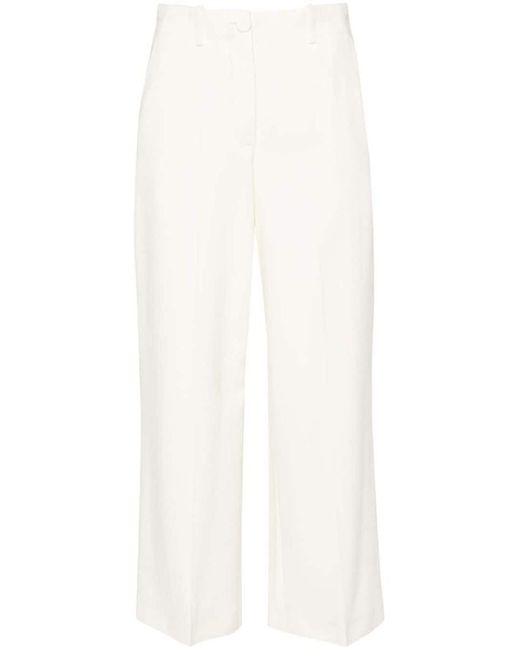 Erika Cavallini Semi Couture White Wide-leg Trousers