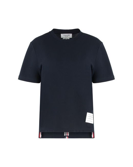 Thom Browne Blue Cotton Crew-neck T-shirt