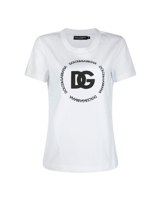 Dolce & Gabbana White And Cotton T-Shirt